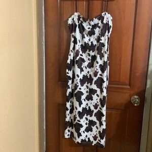 Brown Cow Print Dress